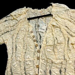 Free People Ivory Lace Blouse